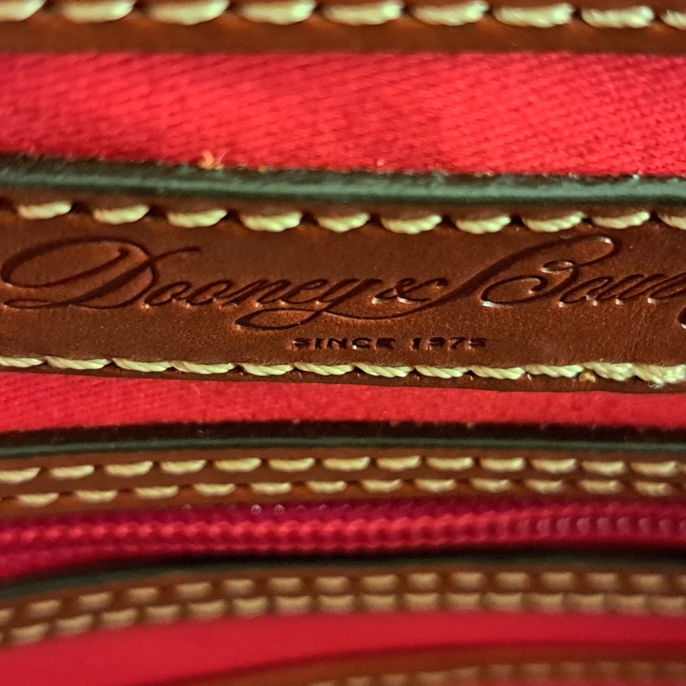 Dooney & Bourke Pebbled Leather Domed Satchel Caramel/Gold-NEW W/TAGS! - Picture 12 of 13